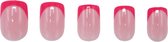 Boozyshop ® Nepnagels Hot Pink - Plaknagels Roze - 24 Stuks - Kunstnagels - French Manicure - Press On Nails - Manicure - Nail Art - Plaknagels met Lijm - French Nails