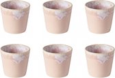 Cactula | Costa Nova - servies - lungo kop - Grespresso roze - aardewerk - set van 6 - H 7,5 cm