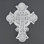 Handgemaakte duurzame 3D-gelaagde Kruis Mandala Kein Zilver