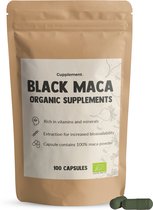Cupplement - Zwarte Maca - 100 Capsules - Biologisch - 500 MG Per Capsule - Black Maca - Geen Poeder - Testosteron - Tabletten - Superfood