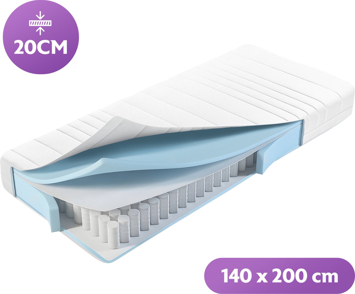 Densi Matras - 140x200 – Pocketveer - 7 comfortzones - Tweepersoonsmatras – HR Medium