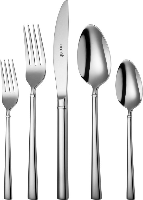 Sola Palermo Bestekset 12 persoons - 100 delig - Vaatwasserbestendig - Zilverwit Premium Edelstaal 18/10 - Zilver
