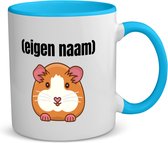 Akyol - hamster met eigen naam koffiemok - theemok - blauw - Hamster - hamster liefhebbers - mok met eigen naam - iemand die houdt van hamsters - verjaardag - cadeau - kado - 350 ML inhoud