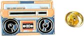 Cassettedeck Cassetterecorder Tape Speler Emaille Pin 3 cm / 2 cm / Oranje Goud Zwart