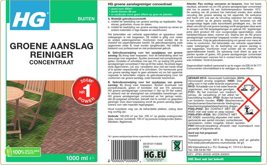 HG groene aanslagreiniger concentraat 1L van Merkloos	 — afbeelding 2