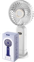 Goodston - Mini ventilator - Wit - Handventilator - Opvouwbaar - Digitale display - Usb oplaadbaar - 2500MAH - handventilator oplaadbaar - cadeau - draagbare ventilator