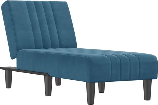 vidaXL - Chaise - longue - fluweel - blauw