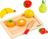 Educo Houten Speelgoed Fruit - 6 stuks Fruit - Sensorisch Speelgoed Fruit snijden - Incl. Accessoires voor Speelgoed Keuken - Educatief Speelgoed Eten - Vanaf 3 jaar