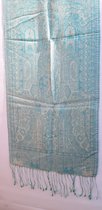 Smalle zijden dames sjaal turkoois - 30 x 160 cm
