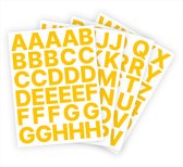 Letter stickers / Plakletters - Stickervellen Set - Geel - 4cm hoog - Geschikt voor binnen en buiten - Standaard lettertype - Mat