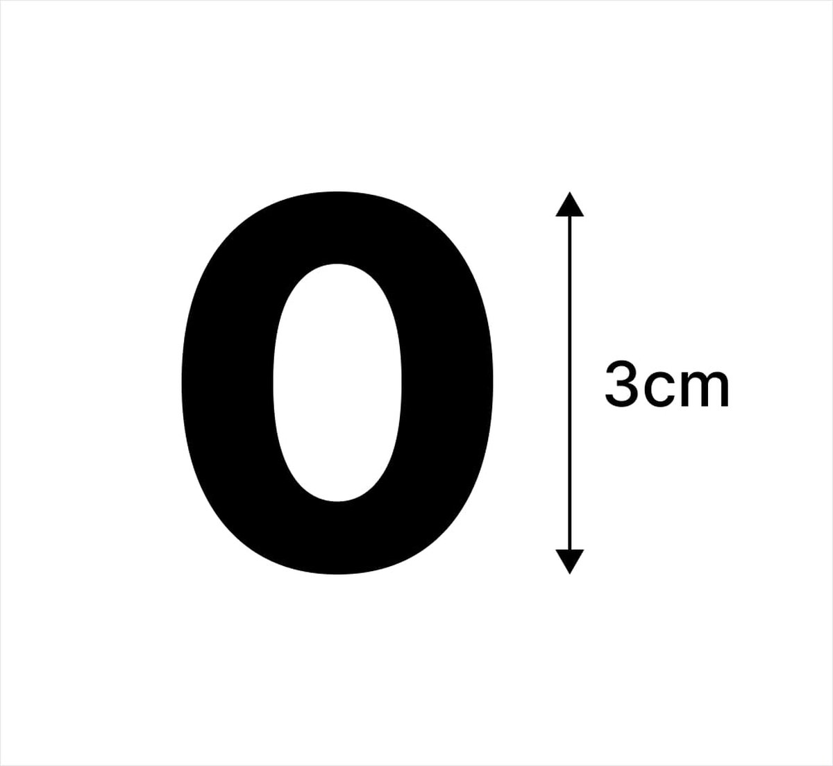 Cijfer stickers / Plaknummers - Stickervel Set - Zwart - 3cm hoog - Geschikt voor binnen en buiten - Standaard lettertype - Mat — afbeelding 2