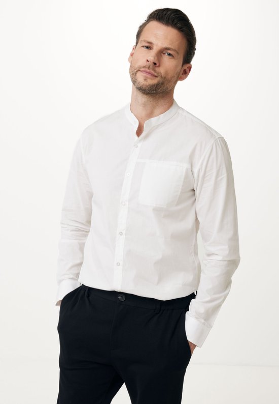 Shirt With Mao Collar Mannen - Off White - Maat XL