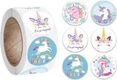 Without Lemons Beloningsstickers Unicorn | 500 stuks | Sluitstickers | Sticker rol | Zindelijk stickers | Stickers voor kinderen en peuters | Oefen stickers | Schoolspullen | Onderwijs | Eenhoorn | Cadeau | Inpakken