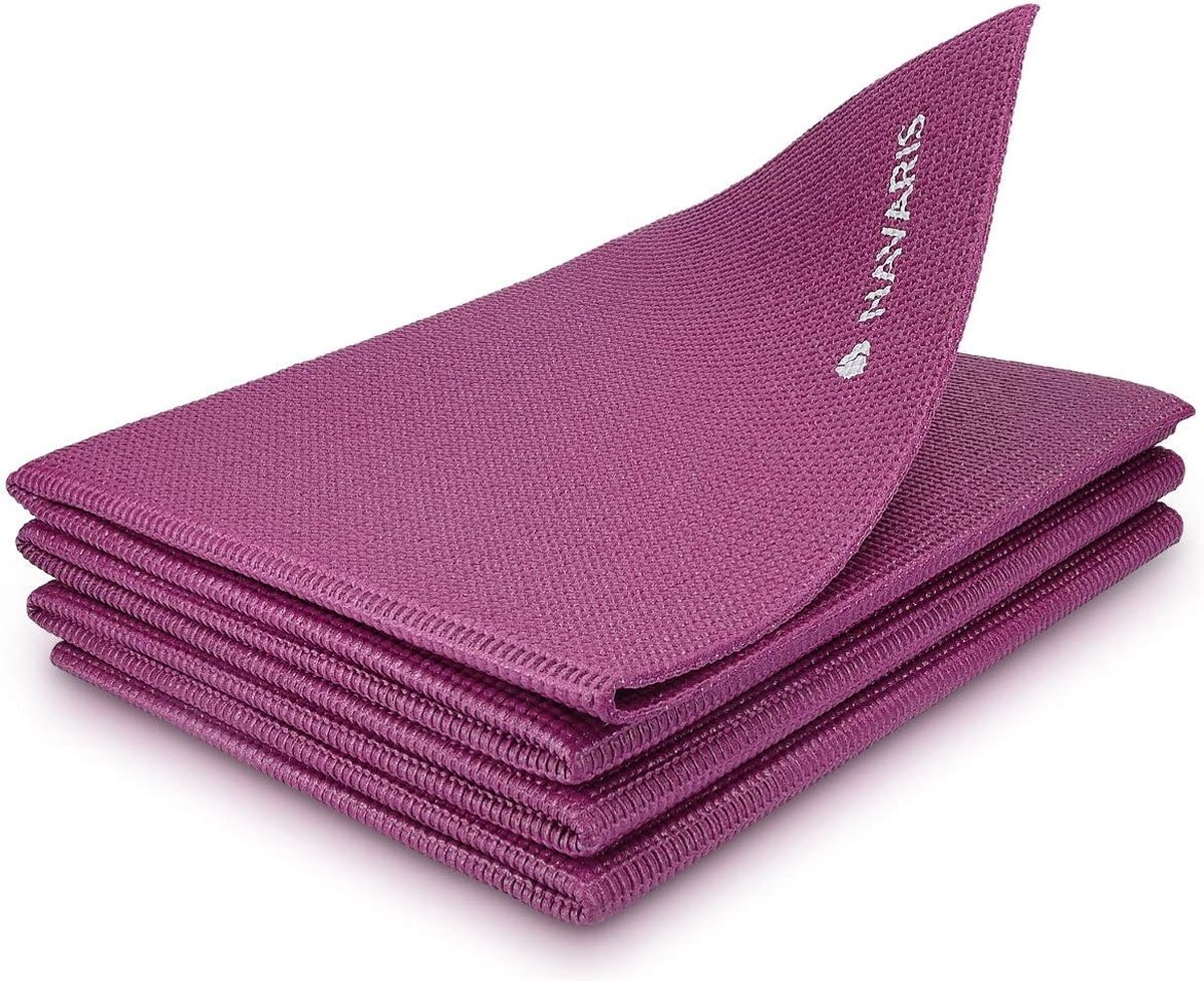 opvouwbare yogamat voor op reis - 4 mm dikke sportmat - Antislip fitnessmat voor yoga, pilates en fitness - Geschikt voor binnen en buiten