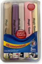 Magic Touch - Microvezeldoekjes - 5 Stuks - Huishouden - Autodoeken - Autopoetsen - Wonderdoeken - Vlekvrij - Schoonmaakdoeken - Reinigingdoekjes - Duurzam - Milieuvriendelijk - Raamdoeken - Zuigkracht - Antibacterieel