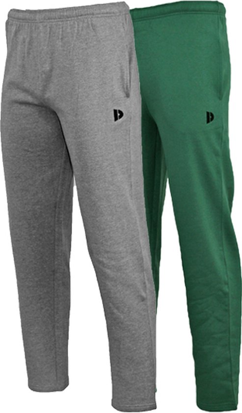 2- Pack Donnay Joggingbroek met rechte pijp - Sportbroek - Heren - Maat S - Forrest green/Silver-marl (534)