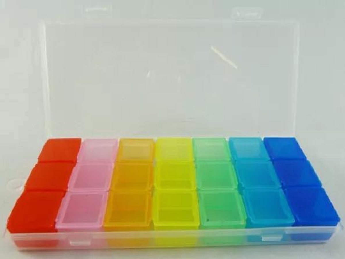 Goedkoopste CHPN - Pillendoos - Medicijnendoos - Pillenbox - 7 dagen - 3 doosjes per dag - 21 vaks - Medicine box - Medicijnen bewaren - Vakantie accessoire - Universeel