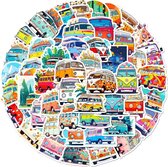 Heble® - "50 Stickers voor Kampeerliefhebbers | Van Life | Busjes | On The Road | Laptop | Kinderen & Volwassenen | Stickervellen | Plakstickers