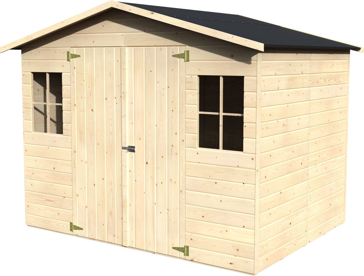 NATERIAL - gereedschapsschuur KLUANE - 242,4x182,4cm - 4,32m² - natuurlijk hout - houten gereedschapsschuur - tuinhuisje