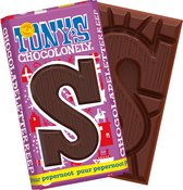 Tony's Chocolonely Chocolade Letter S - Pure Chocolade Pepernoot Reep - Sinterklaas Cadeau - Schoencadeautje Sint - Fairtrade Belgische Chocolade - 180 Gram