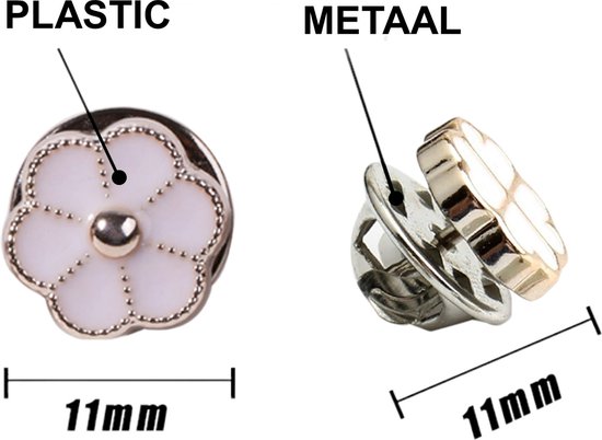Fako Bijoux® - Pin Broche Mini - Set de Boutons Stitch Pin - 10 Mini Broches - 8-12mm - Gold, Or, Noir, White & Brillant - 10 Goud - Argent , Or, Zwart & Wit - Série 5