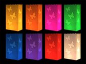 Candle Bags Vlinders - 10 stuks - Kleuren mix - Windlicht - Papieren Kaars Houder - Lichtzak - Candlebag - Sfeerlicht