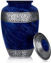 XXL As Urn - 2.2 Liter - Crematie Urn - Uniek - Voor Huisdieren of Menselijk As - Crematie As - Begrafenis Urn - Decoratie Urn - Luxury Blue