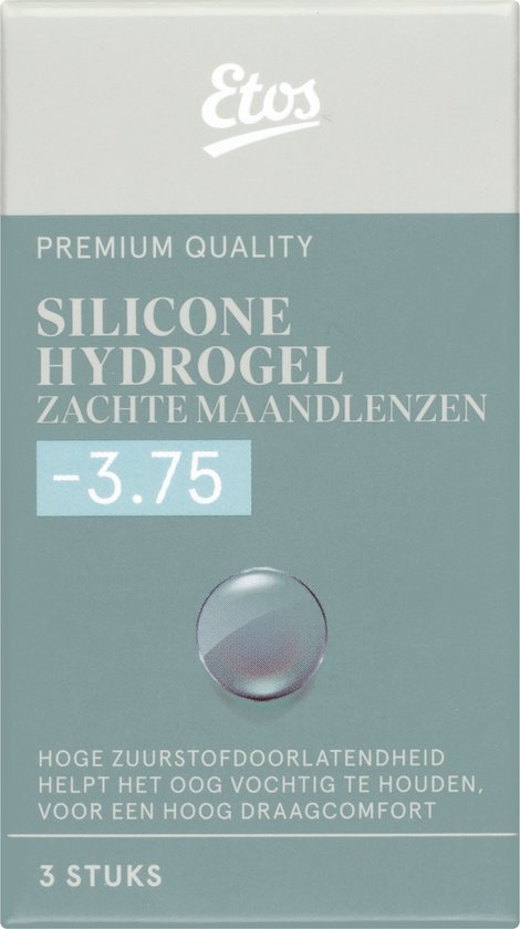 Foto: Etos maandlenzen silicone hydrogel zacht sterkte 3 75 1x3 stuks