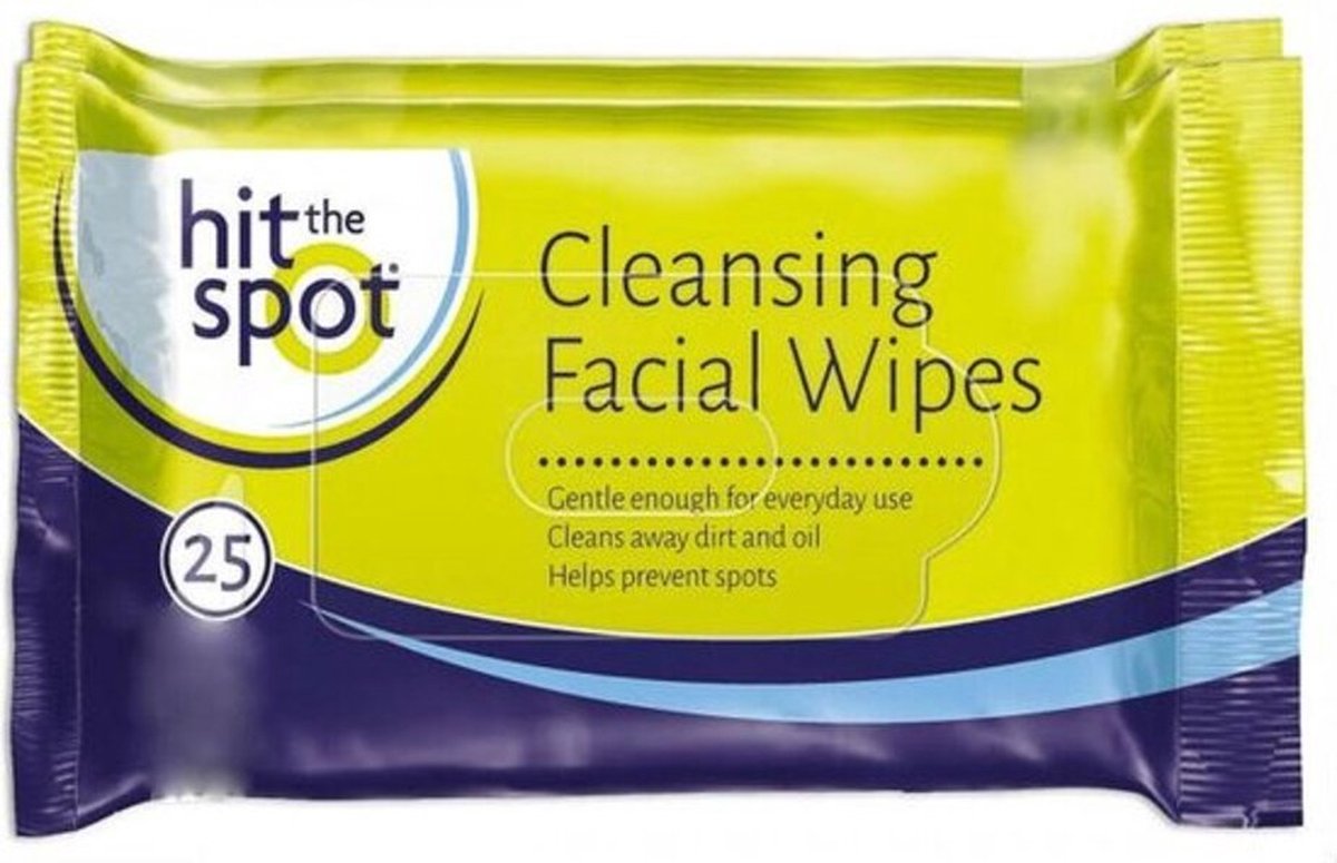 Goedkoopste Hit the spot cleansing wipes 25st x 12 voordeelverpakking
