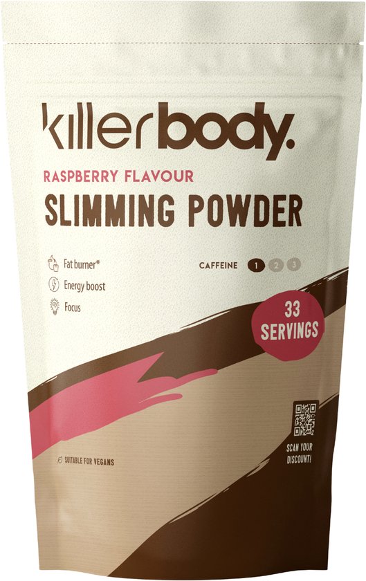 Killerbody Slimming Powder - Raspberry - Stimuleert Vetverbranding* - Ideaal als Fatburner of Pre-Workout - Killerbody