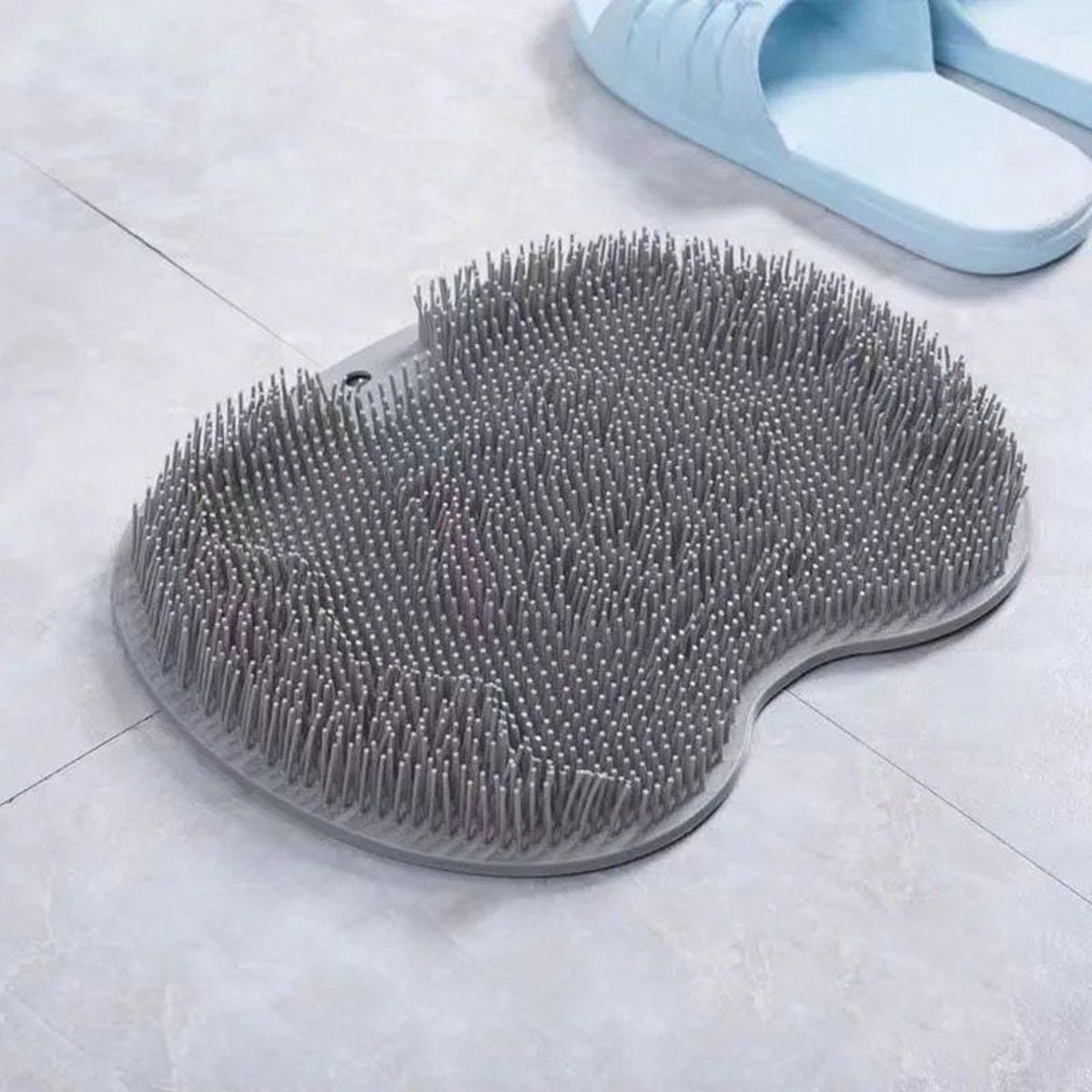 Jinius ® - Rug Scrubber - Rug Borstel - Scrubber - Scrub - Voet Scrubber - Voet Massage - Siliconen - Zelfklevend - Badkamer - Douche - Douche Mat - Grijs