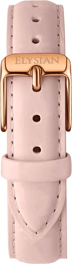 Elysian Horlogebandje - Roze Leer - Rosé Gouden Gesp - 18mm - Quick Release - Verstelbaar - Elysian