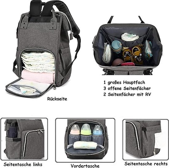Bolsas de pañales personalizadas para mamá y bebé, mochila para mamá, bolsa de p