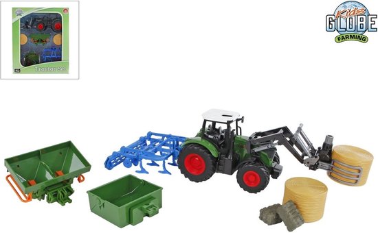 Ensemble de tracteur Kids Globe avec tracteur, pince à balles, balles de  foin,... | bol