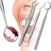 CHPN - Tandarts set - Tandarts spiegel - Tandverzorgingsgereedschap - Mondhygiene - Mondspiegel - Tandartshaak - Pincet - 3-delig