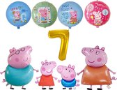 Peppa Pig family ballon set - 70x45cm - Folie Ballon - Peppa pig - George Pig - Papa Pig - Mam Pig - Themafeest - 7 jaar - Verjaardag - Ballonnen - Versiering - Helium ballon