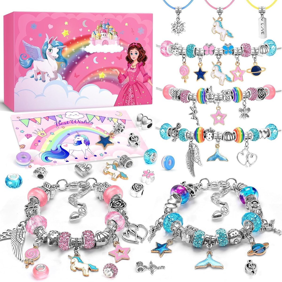 Bracelet Fille, 6-12 Ans, Enfants DIY Artisanat et Art Bijoux Kit d'outils de Fabrication - Jeux - Jouets