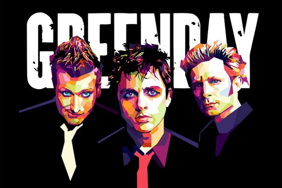 Green Day Poster | Band Poster | Billie Joe Armstrong Poster | Muziekposter | Wanddecoratie | Muurposter | 71x51cm | Geschikt om in te lijsten
