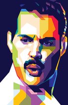 Freddie Mercury Poster | Queen | Pop Art | Rock Poster | Muziekposter | Wanddecoratie | Muurposter | 61x91cm | Geschikt om in te lijsten