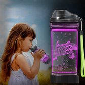 Dieren Axolotl waterfles voor kinderen met ammoniet - 3D LED-licht 400ml Tritan BPA-vrij Creatief Ideaal reiscadeau voor schoolkinderen Jongens Kinderen
