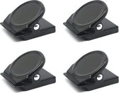 CHPN - Magneetclips - Whiteboard klem - Magnetische klemmetjes - Koelkast klem - Klembord, Zwart - Mat - Magnetisch - 4 stuks