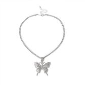 Lumici® | Crystal Butterfly Ketting - Kristallen Vinder Ketting - Zomer - Bloemen - Buitenleven - Insecten - Necklace - Cadeau Voor Vrouwen - Moederdag Cadeau - Valentijn - Liefde - Verrassing - Goud & Zilver