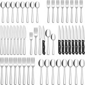 Master knives 12 Persoons Bestekset (72-delig) - Lepels, Messen, Vorken & Steakmessen - Vaatwasserbestendig - Zilver / RVS bestekset 12 persoons