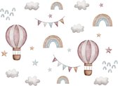 Muursticker Kinderkamer - Babykamer - Roze Luchtballonnen - Aquarel - Jongen - Meisje