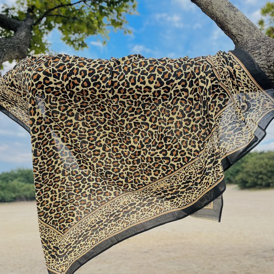 XL strandlaken - Panter/leopard - dun katoen - dun textiel - dun strandaken - stranddoek