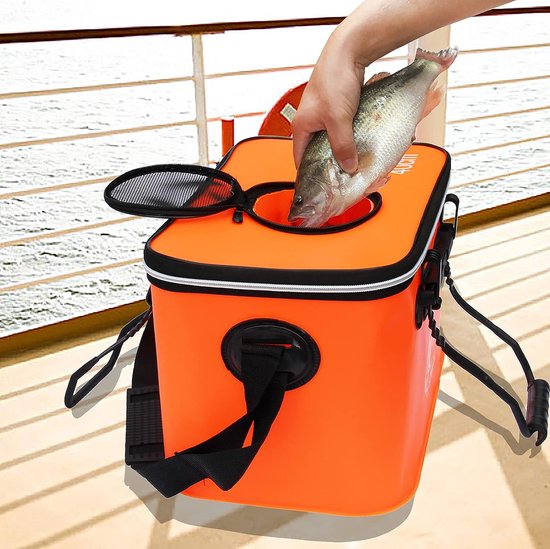 Seau De Pêche Pliable EVA Multifonction – 30 Ou 40 Cm – Sac Appât Poisson Vivant Camping Randonnée