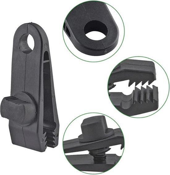 PD® Zeilclip Set 16-Delig Profi - Slimme Bevestiging voor het vastzetten van Zeilmateriaal - Zwart van PD — afbeelding 4