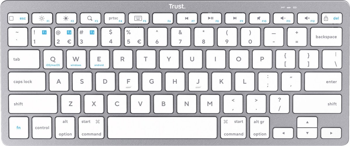 Clavier sans fil TRUST NADO en Bluetooth AZERTY pour smartphone et tablette  Android