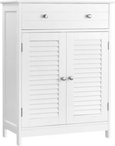 MIRA Home - Staande Badkamerkast - Opbergkast - Dressoir - Hout - Wit - Met Lades en Deuren - 60x30x80 cm