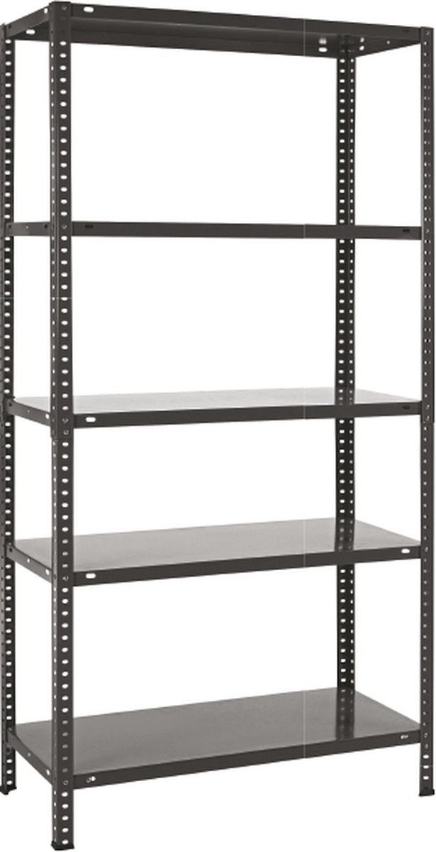 Practo Home - Opbergrek - metaal - Metal Rack zwart - Multifunctioneel - 180 x 90 x 40 cm - 5 x 80kg
